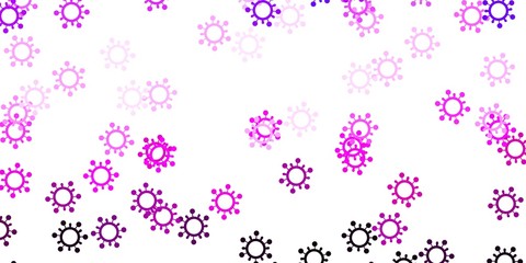 Light purple, pink vector texture with disease symbols.