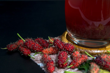 Fresh red mulberry.