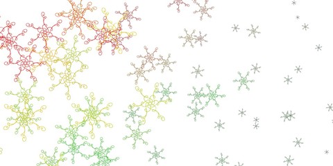 Light Green, Red vector pattern with curved lines.