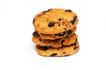 Brown delicious cookies lie on top of each other.