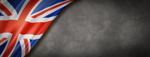 British flag on concrete wall banner
