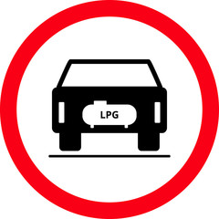 LPG car sign, symbol, Vector illustration