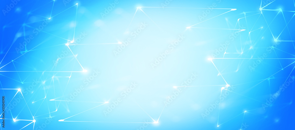 Canvas Prints panoramic abstract dot and triangle connection background., technology polygonal design concept, dig