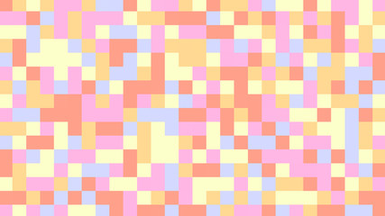 Abstract geometric background with orange, pink, blue and yellow polygons.