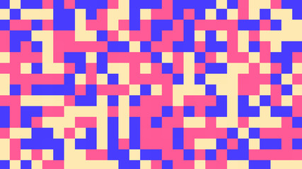 Abstract geometric background with pink, blue, yellow and red polygons.