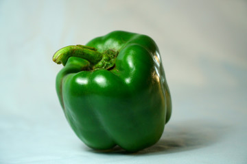 Paprika. Pepper green, Bell pepper isolated on white. 