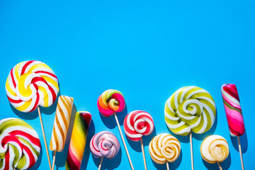 Fototapeta na wymiar Colored sweet lollypops