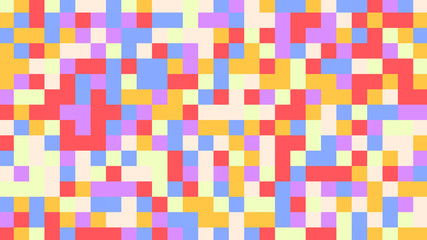 Abstract geometric background with yellow, purple, red, orange and pink polygons.