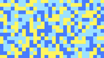 Abstract geometric background with blue and yellow polygons.
