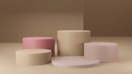 Mock up background/backdrop in minimal  modern illustration design style for product placement/product sale promotion Minimal product background backdrop design in 3D illustration or 3D rendering