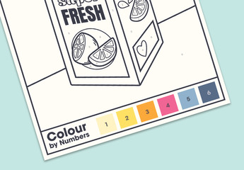Coloring Sheet Layout with Juice Carton