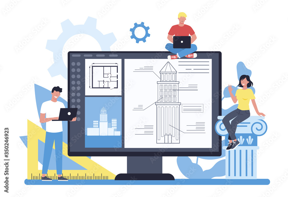 Poster online architecture platform on differernt device concept