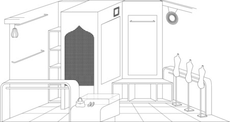 전시회 부스나 쇼핑몰 상점 인테리어 디자인, Interior design of exhibition booths or shopping mall shop