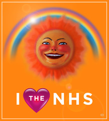 NHS Rainbow COVID-19 Coronavirus Health Medical Isolation Sun Face Advice Illness Hospitals Care Living WHO Virus Smile Clinic Safe Safety  