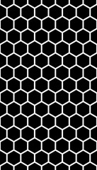 White honeycomb on a black background. Seamless texture. Isometric geometry. 3D illustration