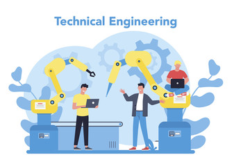 Technical engineering concept. Technology and science. Professional