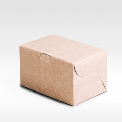 Realistic blank cardboard packaging box  mock up on white background,  3d illustration
