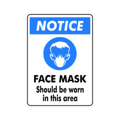 Notice wear masks to prevent coronavirus covid19 vector ready to print sign notice