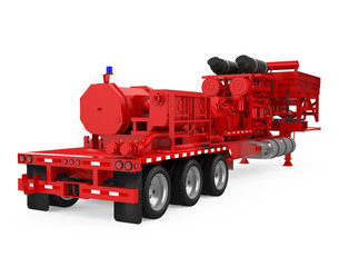 Fracturing Unit Semi-Trailer Isolated