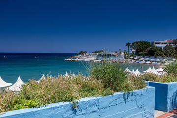 View of the Mediterranean beach