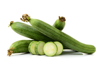 fresh loofah on the white background 