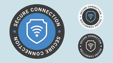 Secure Connection stamp vector illustration with euro sign. Vector certificate icon. Vector combination for certificate in flat style.