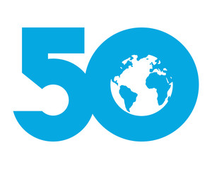 50 Year Anniversary Vector Template Design Illustration