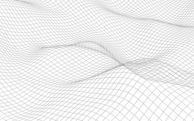 Abstract landscape on a white background. Cyberspace grid. hi tech network. 3d illustration