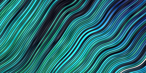 Light Blue, Green vector template with wry lines. Bright illustration with gradient circular arcs. Pattern for websites, landing pages.