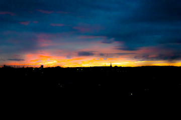 Sunset.
Colorful Picture who depicts a sunset in London, UK.