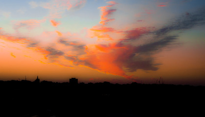 Sunset.
Colorful Picture who depicts a sunset in London, UK.
