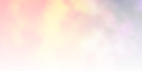 Light Pink, Yellow vector texture with cloudy sky. Abstract illustration with colorful gradient clouds. Colorful pattern for appdesign.