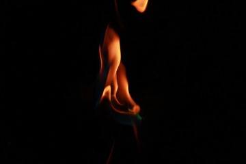 flame on black background 