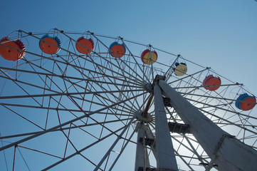 ferris wheel on a blue sky