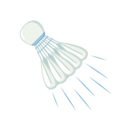 Shuttlecock icon for badminton game in flat style isolated on white background.