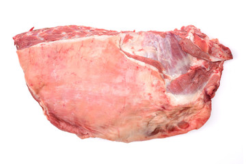 raw lamb meat on white background
