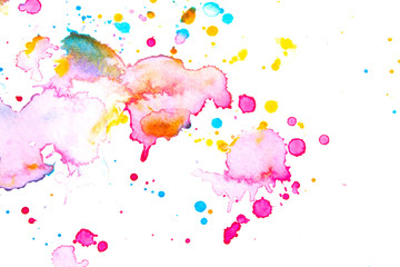 Abstract Vibrant Watercolour Splashes and Paint for Writing Over the Top or a Background