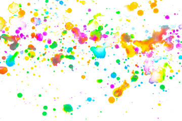 Abstract Vibrant Watercolour Splashes and Paint for Writing Over the Top or a Background