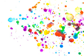 Abstract Vibrant Watercolour Splashes and Paint for Writing Over the Top or a Background