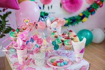 Candy bar and birthday decor