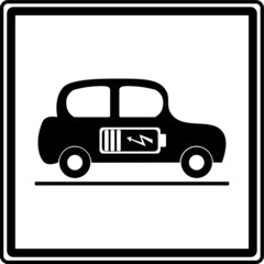 Electric vehicle sign, symbol, Vector illustration