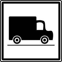 Lorry sign, symbol, Vector illustration