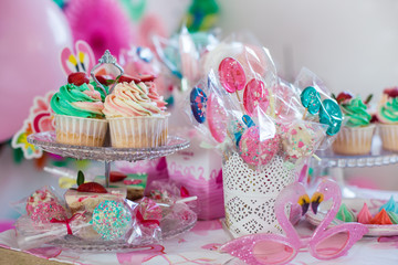 Candy bar and birthday decor