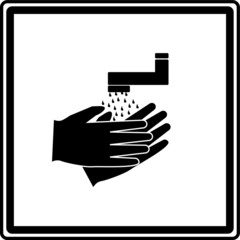 Wash hands sign, symbol, Vector pictogram