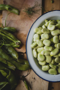 Close up of shelled beans on plate
