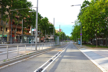 Empty Streets of Barcelona, Spain During Lockdown