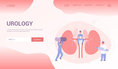 Medical specialty and examination web banner or landing page.