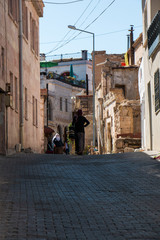 street in the old town Goreme Turkey