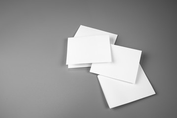 Blank portrait mock-up paper. brochure magazine isolated on gray, changeable background / white paper isolated on gray