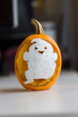 ghost curved pumpkin for halloween
